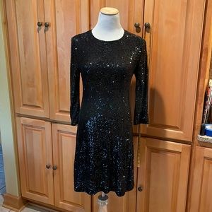 Tory Burch Black Sequin Sparkly Dress